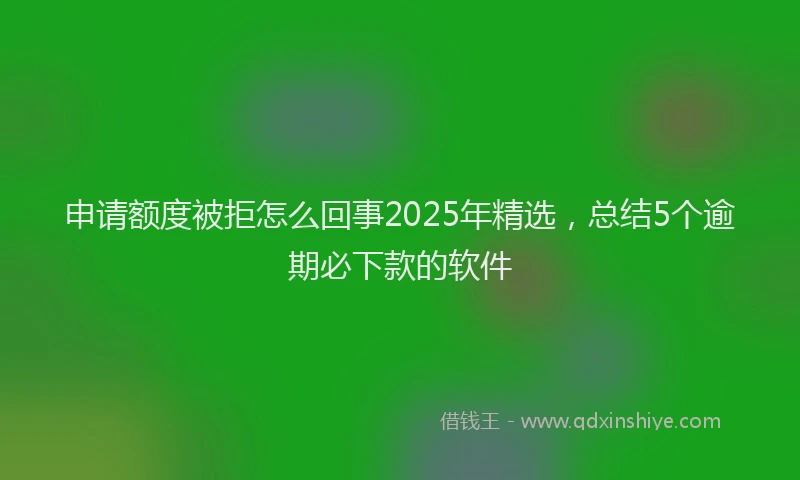 申请额度被拒怎么回事2025年精选，总结5个逾期必下款的软件