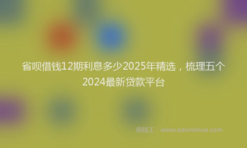 省呗借钱12期利息多少2025年精选，梳理五个2024最新贷款平台