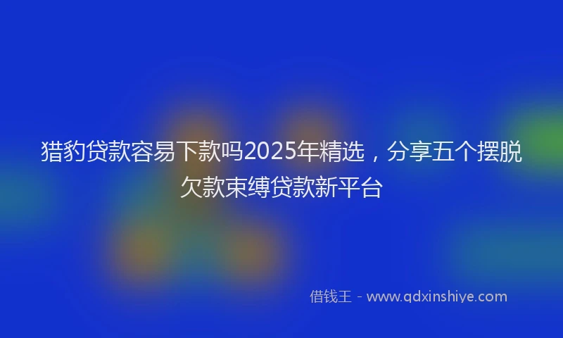 猎豹贷款容易下款吗2025年精选，分享五个摆脱欠款束缚贷款新平台