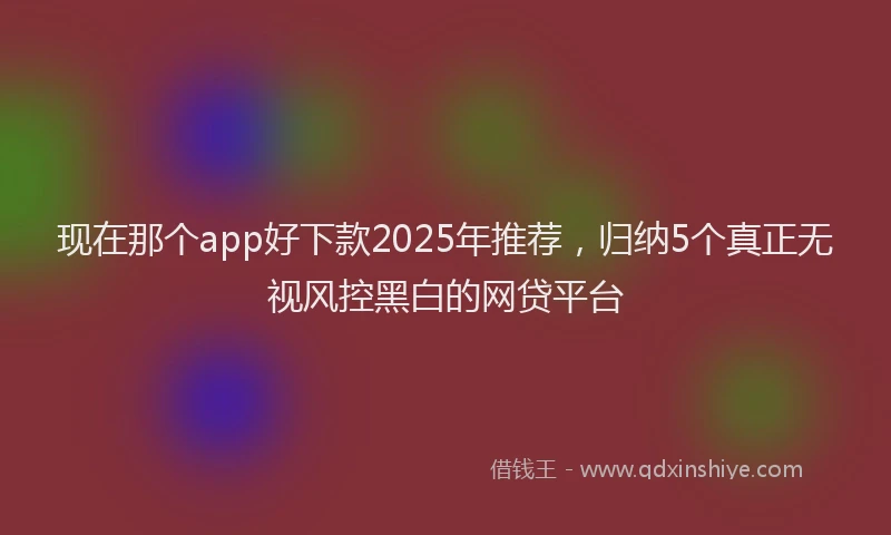 现在那个app好下款2025年推荐，归纳5个真正无视风控黑白的网贷平台