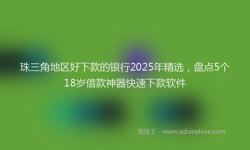 珠三角地区好下款的银行2025年精选，盘点5个18岁借款神器快速下款软件