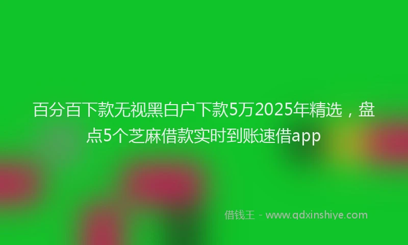 百分百下款无视黑白户下款5万2025年精选，盘点5个芝麻借款实时到账速借app
