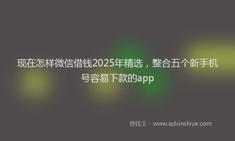 现在怎样微信借钱2025年精选，整合五个新手机号容易下款的app
