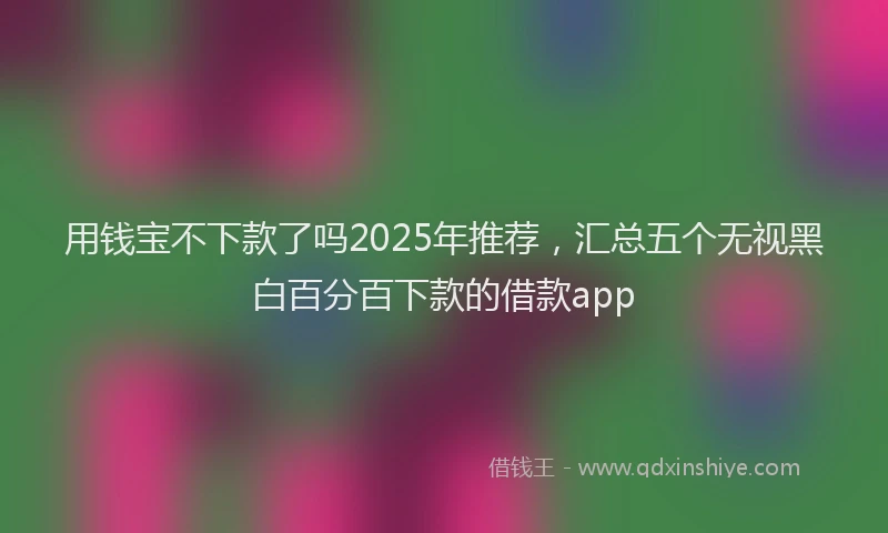 用钱宝不下款了吗2025年推荐，汇总五个无视黑白百分百下款的借款app