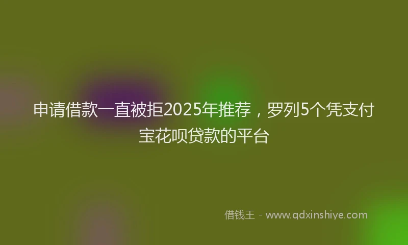 申请借款一直被拒2025年推荐，罗列5个凭支付宝花呗贷款的平台
