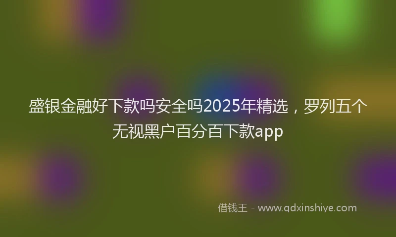 盛银金融好下款吗安全吗2025年精选，罗列五个无视黑户百分百下款app