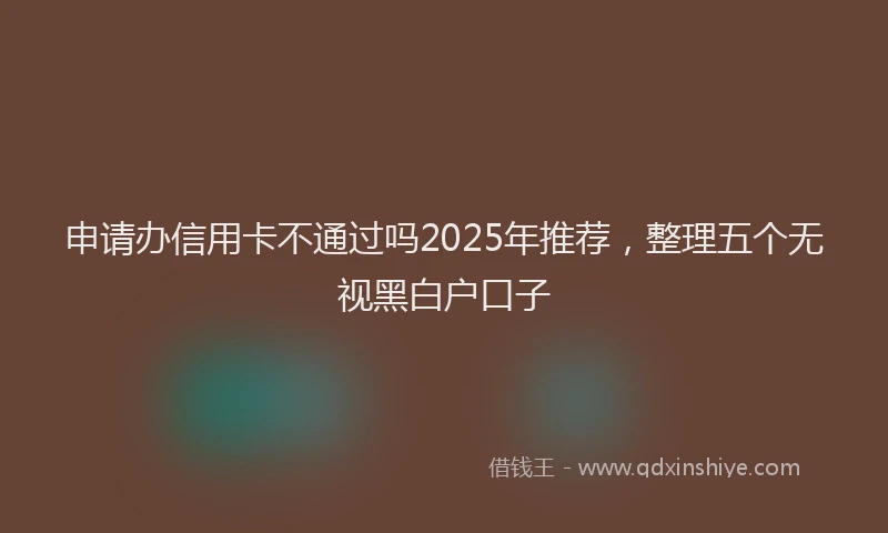 申请办信用卡不通过吗2025年推荐，整理五个无视黑白户口子
