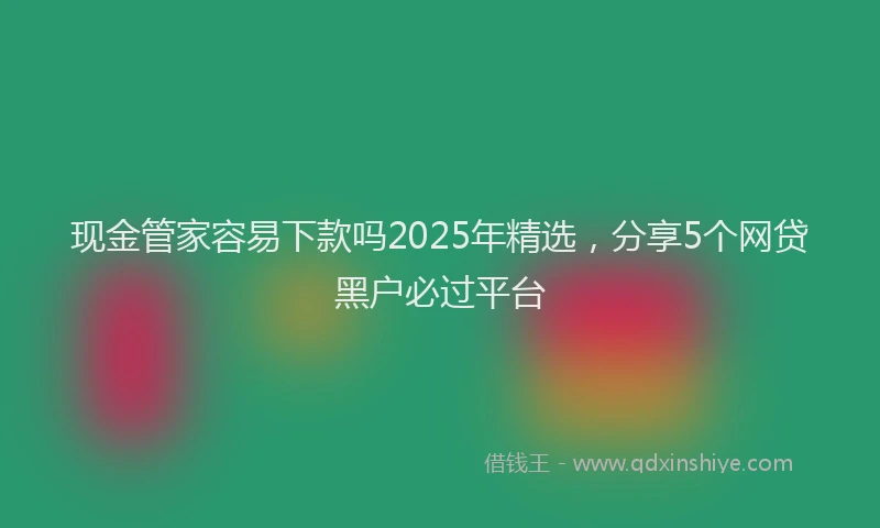 现金管家容易下款吗2025年精选，分享5个网贷黑户必过平台