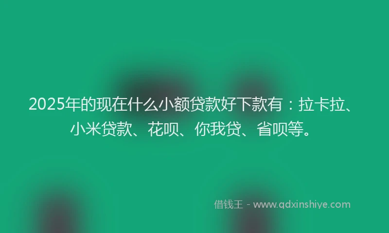 2025年的现在什么小额贷款好下款有：拉卡拉、小米贷款、花呗、你我贷、省呗等。
