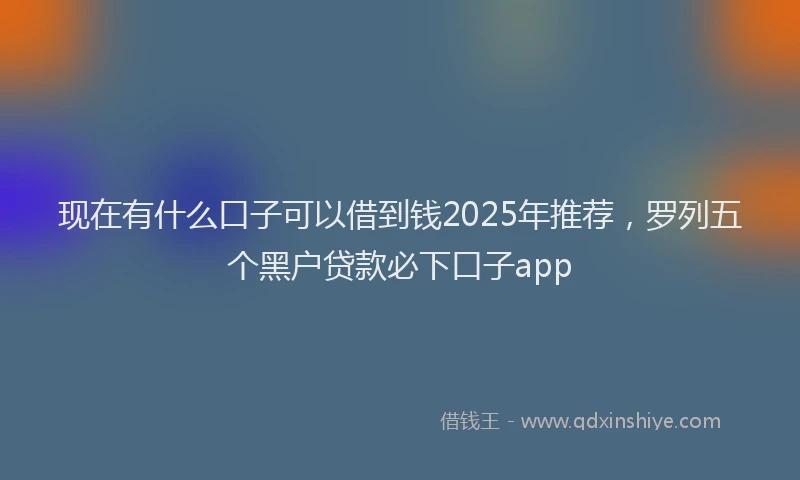 现在有什么口子可以借到钱2025年推荐，罗列五个黑户贷款必下口子app