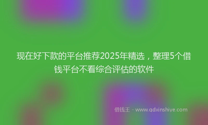 现在好下款的平台推荐2025年精选，整理5个借钱平台不看综合评估的软件