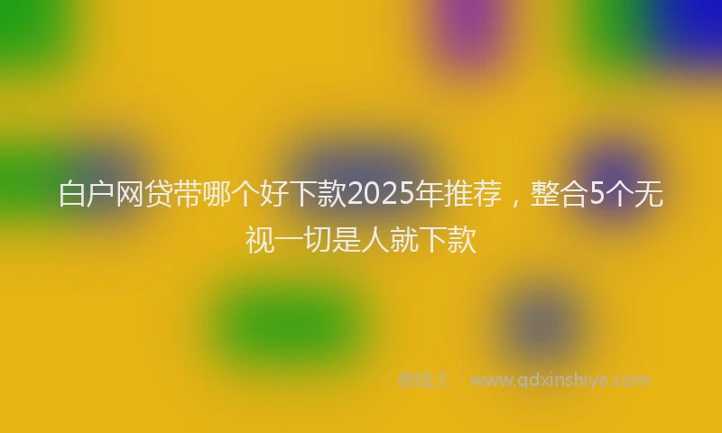 白户网贷带哪个好下款2025年推荐，整合5个无视一切是人就下款