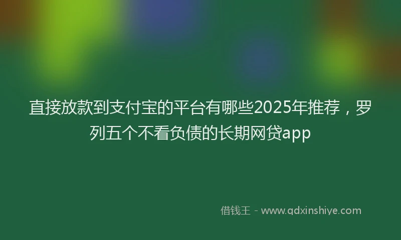 直接放款到支付宝的平台有哪些2025年推荐，罗列五个不看负债的长期网贷app