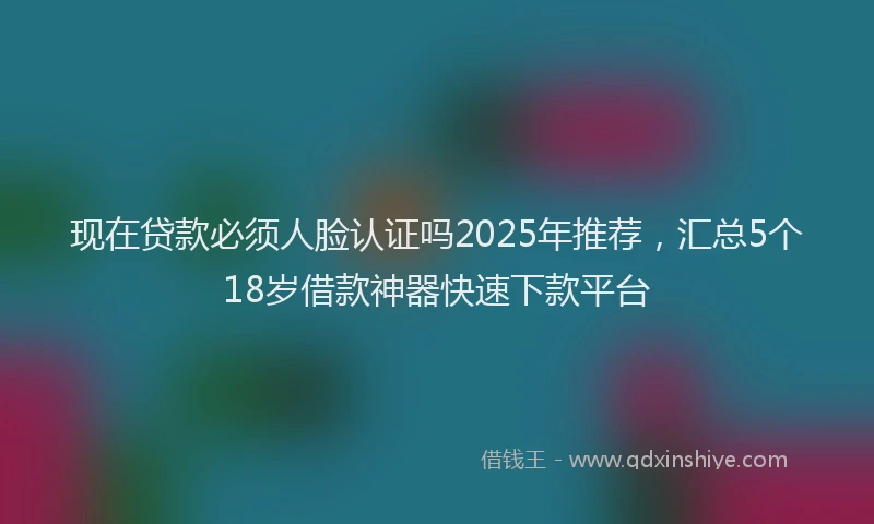 现在贷款必须人脸认证吗2025年推荐，汇总5个18岁借款神器快速下款平台