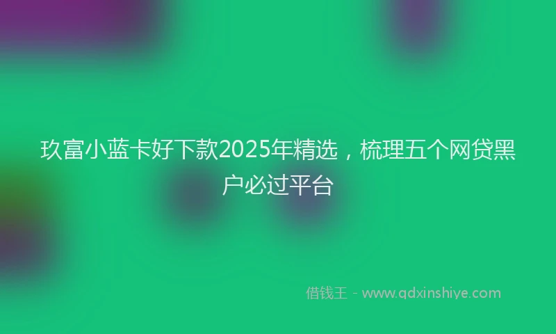 玖富小蓝卡好下款2025年精选，梳理五个网贷黑户必过平台