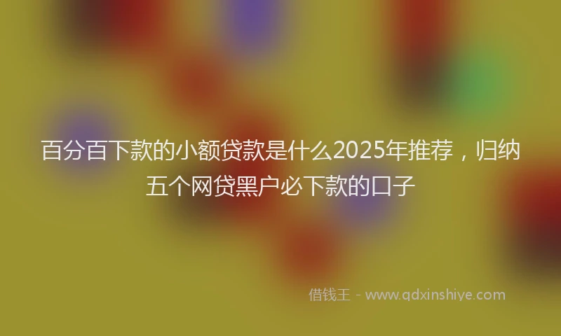 百分百下款的小额贷款是什么2025年推荐，归纳五个网贷黑户必下款的口子