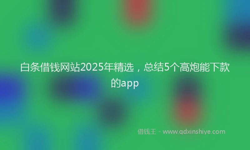 白条借钱网站2025年精选，总结5个高炮能下款的app