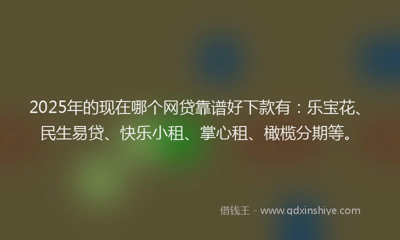 2025年的现在哪个网贷靠谱好下款有：乐宝花、民生易贷、快乐小租、掌心租、橄榄分期等。