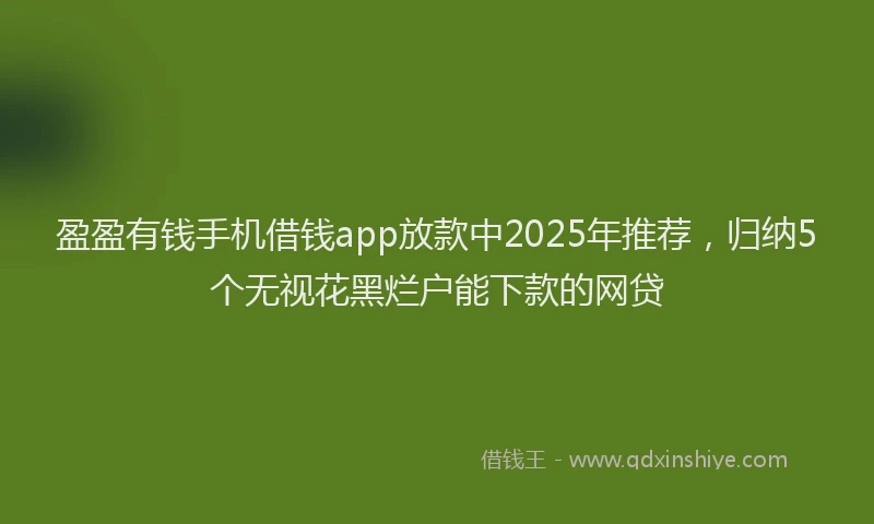 盈盈有钱手机借钱app放款中2025年推荐，归纳5个无视花黑烂户能下款的网贷