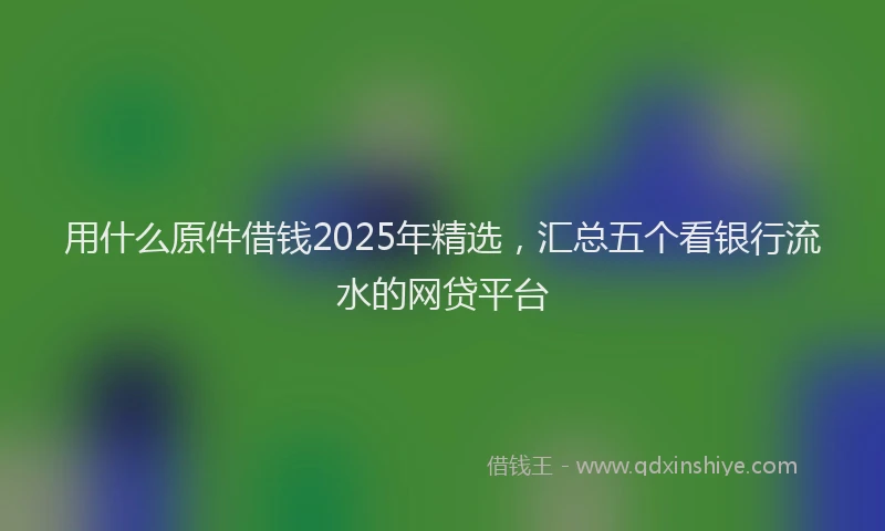 用什么原件借钱2025年精选，汇总五个看银行流水的网贷平台
