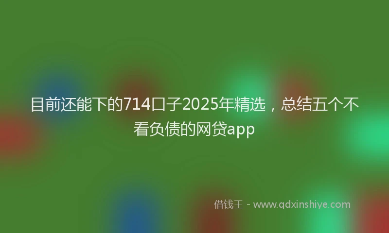 目前还能下的714口子2025年精选，总结五个不看负债的网贷app