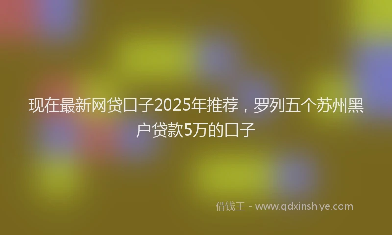 现在最新网贷口子2025年推荐，罗列五个苏州黑户贷款5万的口子
