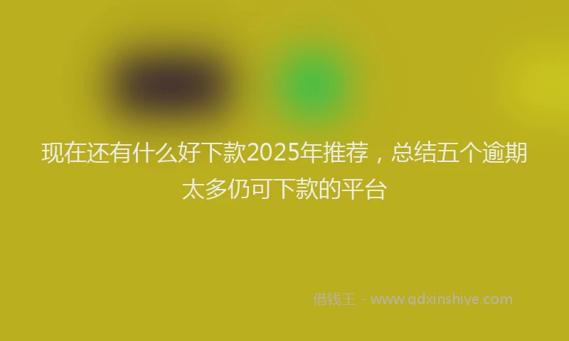 现在还有什么好下款2025年推荐，总结五个逾期太多仍可下款的平台