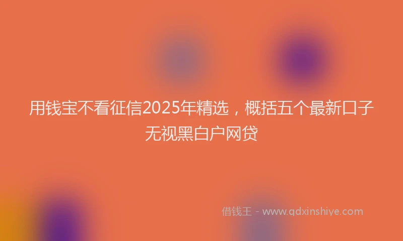 用钱宝不看征信2025年精选，概括五个最新口子无视黑白户网贷