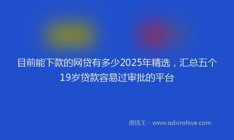 目前能下款的网贷有多少2025年精选，汇总五个19岁贷款容易过审批的平台