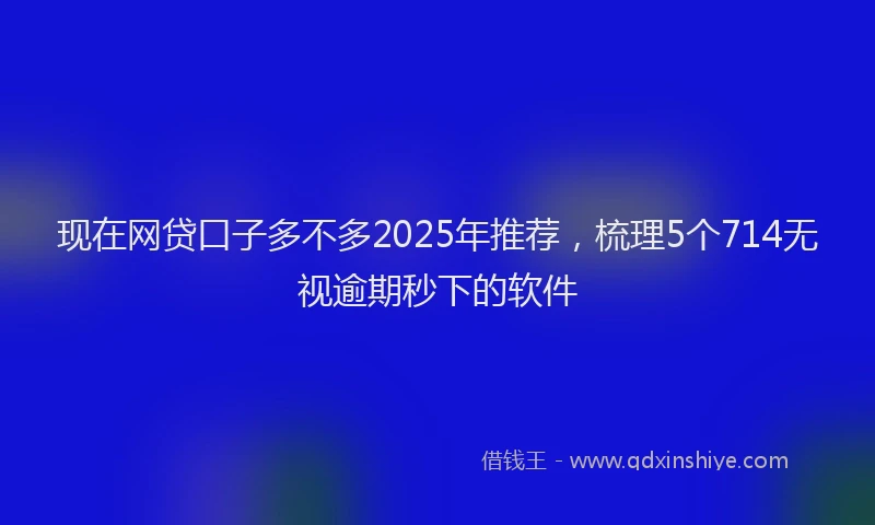 现在网贷口子多不多2025年推荐，梳理5个714无视逾期秒下的软件
