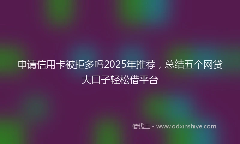 申请信用卡被拒多吗2025年推荐，总结五个网贷大口子轻松借平台