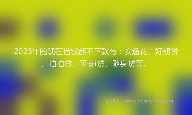 2025年的现在借钱都不下款有：安逸花、好期贷、拍拍贷、平安i贷、随身贷等。