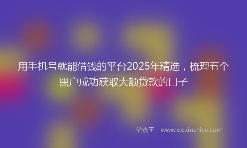 用手机号就能借钱的平台2025年精选，梳理五个黑户成功获取大额贷款的口子