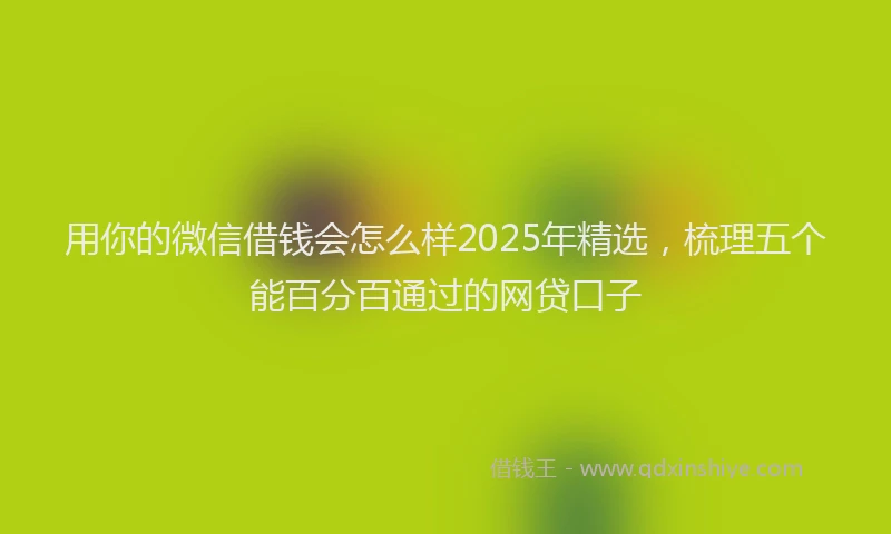 用你的微信借钱会怎么样2025年精选，梳理五个能百分百通过的网贷口子