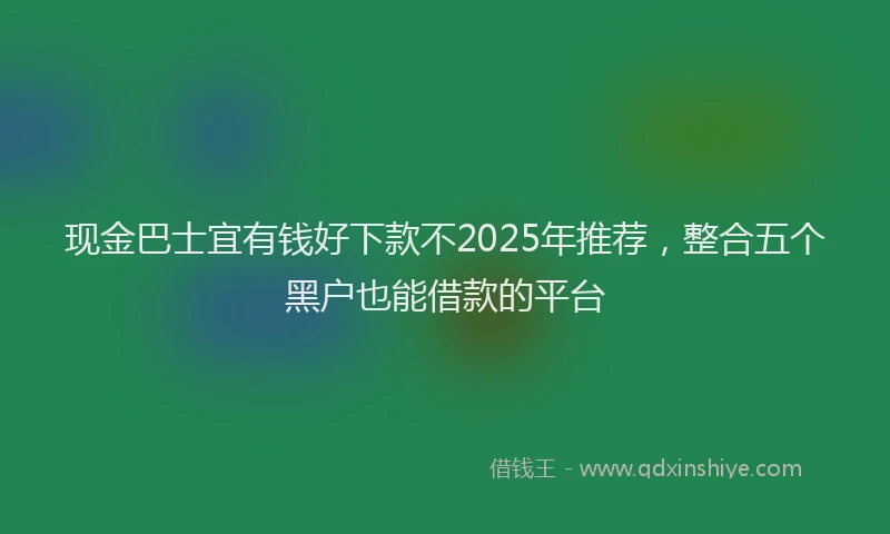 现金巴士宜有钱好下款不2025年推荐，整合五个黑户也能借款的平台