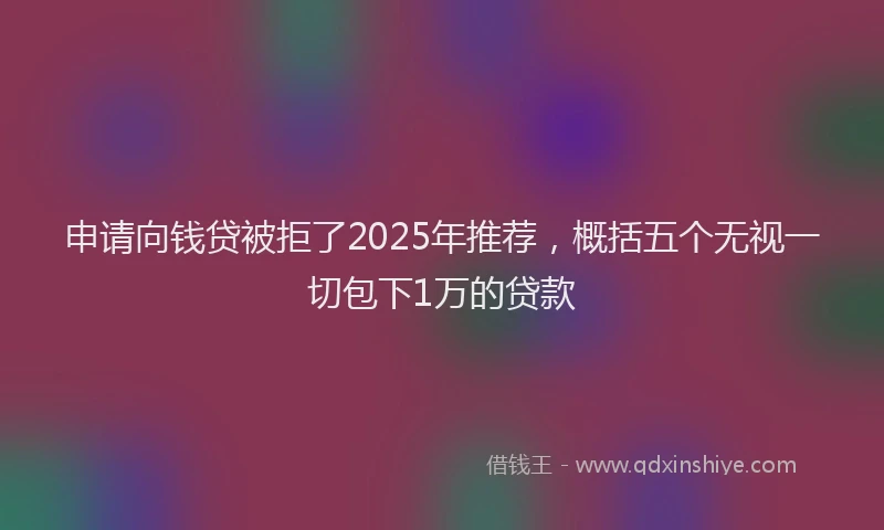 申请向钱贷被拒了2025年推荐，概括五个无视一切包下1万的贷款