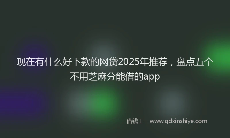 现在有什么好下款的网贷2025年推荐，盘点五个不用芝麻分能借的app