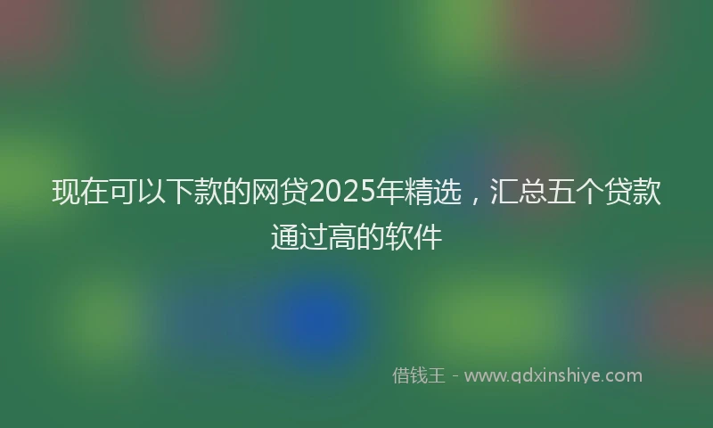 现在可以下款的网贷2025年精选，汇总五个贷款通过高的软件