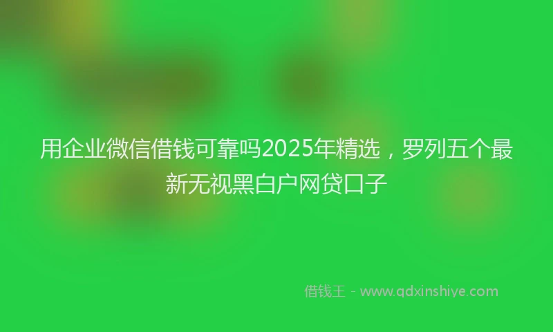 用企业微信借钱可靠吗2025年精选，罗列五个最新无视黑白户网贷口子