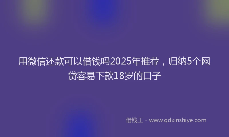 用微信还款可以借钱吗2025年推荐，归纳5个网贷容易下款18岁的口子