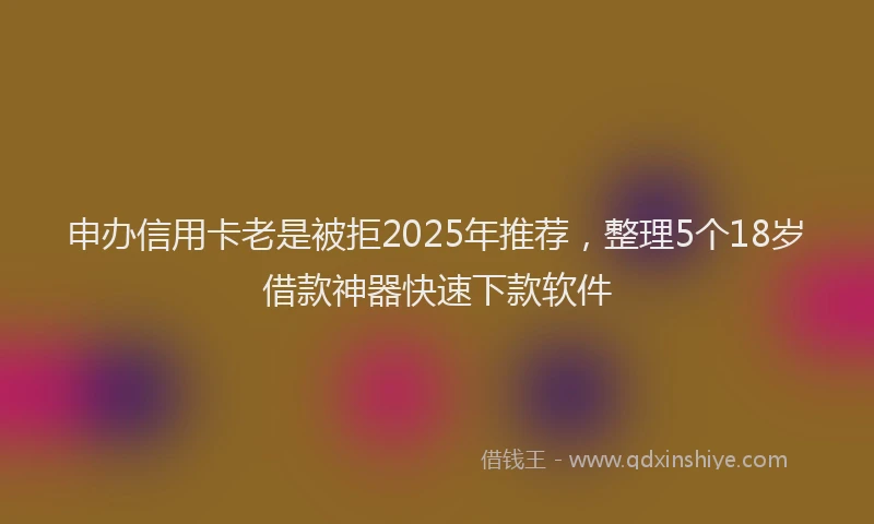 申办信用卡老是被拒2025年推荐，整理5个18岁借款神器快速下款软件
