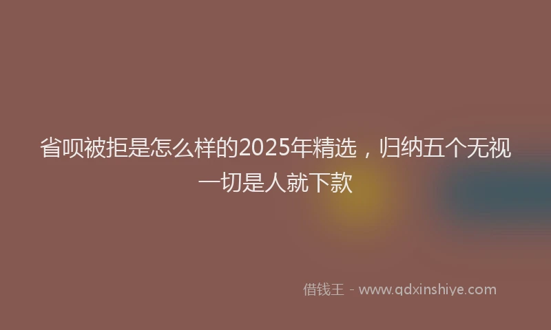 省呗被拒是怎么样的2025年精选，归纳五个无视一切是人就下款