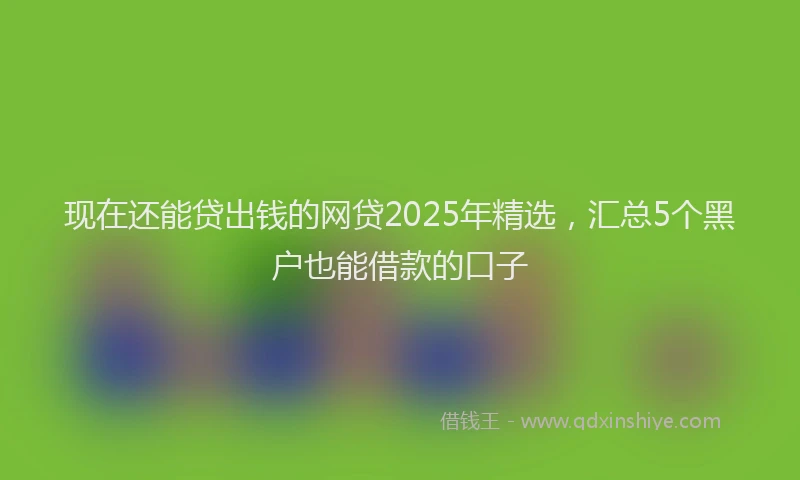 现在还能贷出钱的网贷2025年精选，汇总5个黑户也能借款的口子