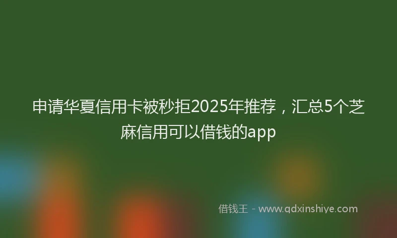 申请华夏信用卡被秒拒2025年推荐，汇总5个芝麻信用可以借钱的app