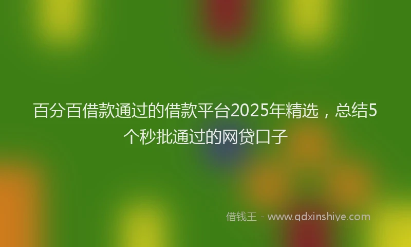 百分百借款通过的借款平台2025年精选，总结5个秒批通过的网贷口子