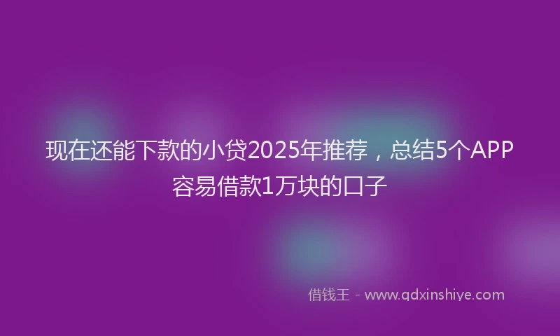 现在还能下款的小贷2025年推荐，总结5个APP容易借款1万块的口子