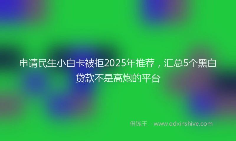 申请民生小白卡被拒2025年推荐，汇总5个黑白贷款不是高炮的平台
