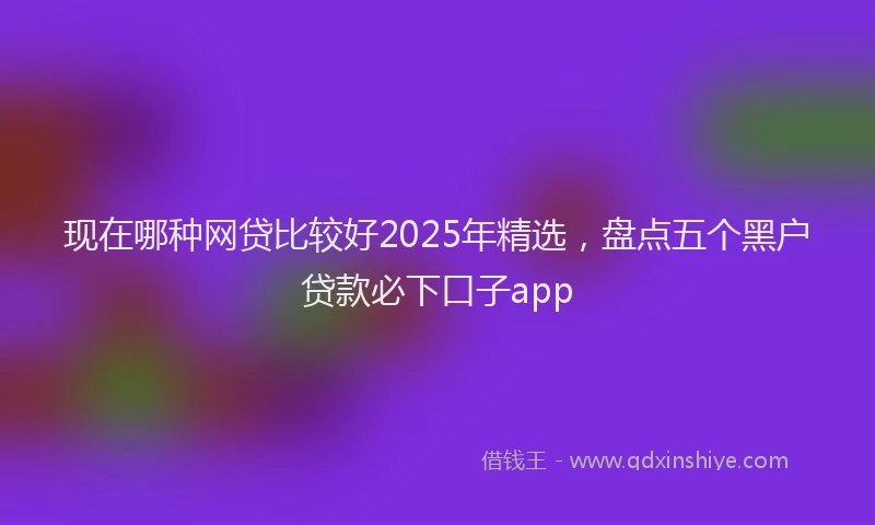 现在哪种网贷比较好2025年精选，盘点五个黑户贷款必下口子app