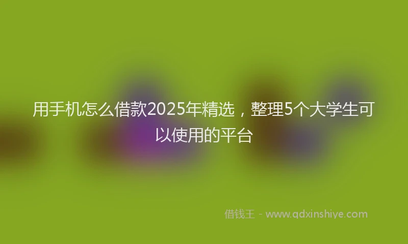 用手机怎么借款2025年精选，整理5个大学生可以使用的平台