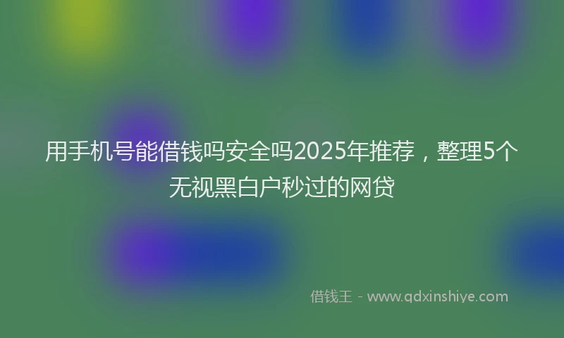 用手机号能借钱吗安全吗2025年推荐，整理5个无视黑白户秒过的网贷